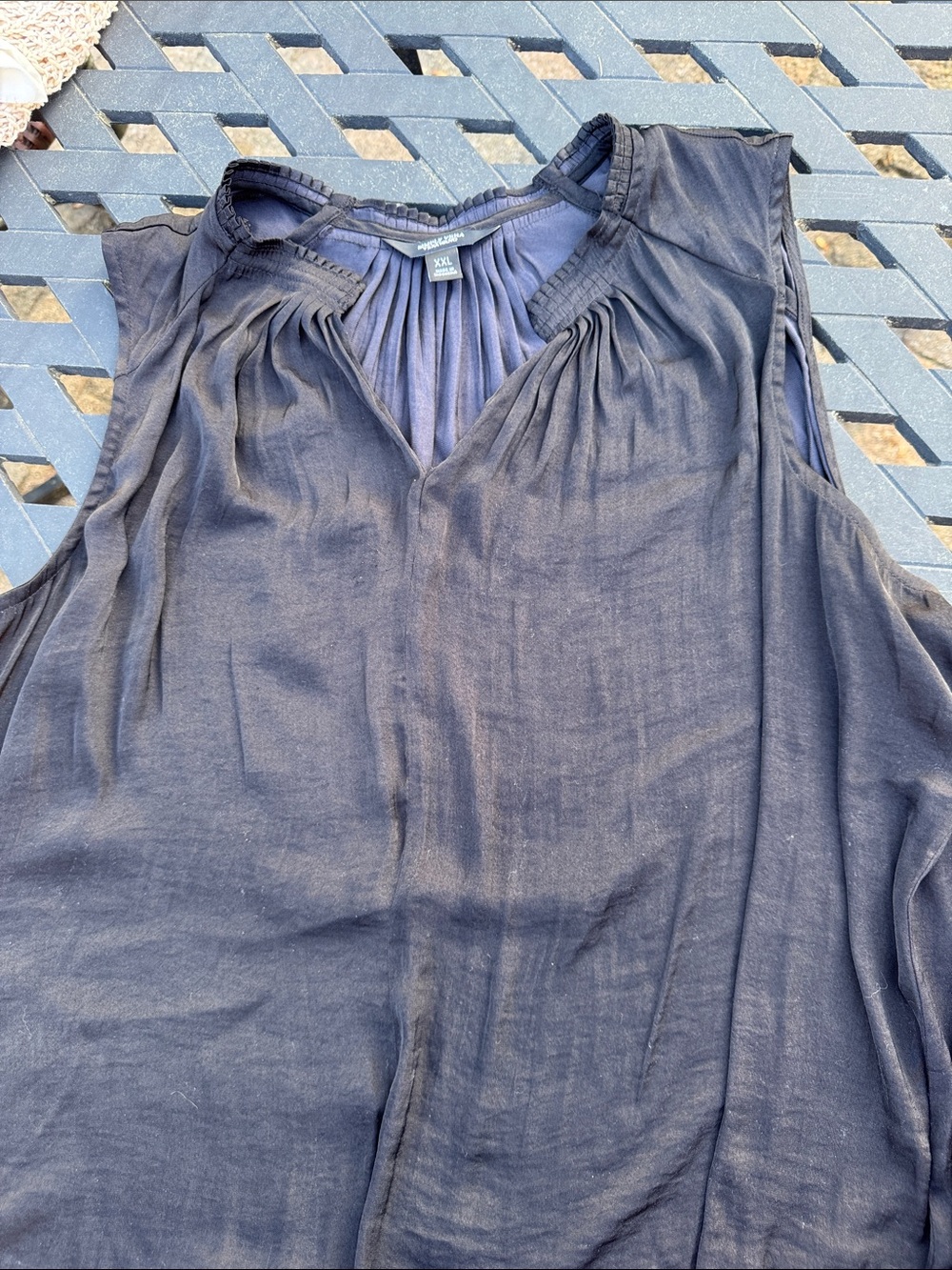 Atmosphere Navy Pleated V-Neck Sleeveless Camisole